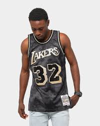 Vintage nba los angeles lakers basketball purple gold shirt. Mitchell Ness Los Angeles Lakers Magic Johnson 32 Gold Toile Swingman Jersey Black Gold Culture Kings Us