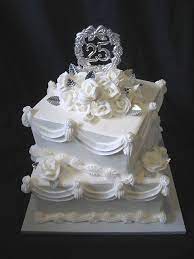 25th Wedding Anniversary Square 2 Tier 25th Wedding Anniversary Cakes 25th Wedding Anniversary 25 Anniversary Cake