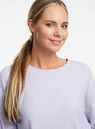 oodji Ultra Femme Sweat-Shirt Court Oversize, Violet, FR 40