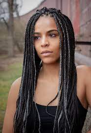 Oscany Grey Box Braids Grey Hair Over 50 Box Braids Hairstyles