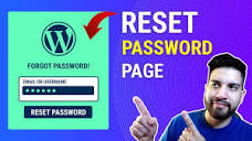 How To Create A Reset Password Page On Wordpress - YouTube