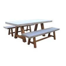 Mimosa Devon Setting Cement Wood 3 Piece Bunnings Warehouse Pool Patio Furniture Outdoor Bar Table Concrete Wood
