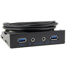Usb 3 0 2 Port 3 5 Inch Metal Front Panel Usb Hub With 1 Hd Audio Output Port 1 Microphone Input Port For Desktop Usb Usb Hub Computer Peripherals