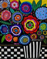 Heather Geller Folk Art Flowers Folk Art Painting Posters Art Prints