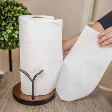 Maybe you would like to learn more about one of these? Buy Countertop Paper Towel Holder Stand Wood Base Rustic Standing Paper Towel Holder Rack For Kitchen Cabinet And Dining Room Table Black And Dark Brown For 9 Paper Roll Online In