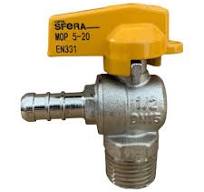 Registro De Gás Esfera Angular 90° Rosca 1/2 Npt Macho X 3/8
