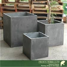 キューブプランター s f9823 ロ43cm h41cm ファイバーグラス ファイバークレイ 植木鉢 鉢カバー 底穴あり 軽量プランター 大型植木鉢 プランター 垂直型ガーデン