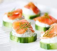 Cucumber And Salmon Canapes Recipes Party Food Nibbles Dinner Party Nibbles