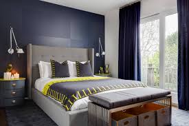 Imagine charcoal lower walls segueing to pewter upper walls, with both hues highlighted by pale dove gray woodwork. Blue Grey Walls Bedroom Ideas And Photos Houzz