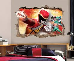 Power Rangers Dino Charge Smashed Wall Decal Graphic Wall Sticker H205 Removable Wall Stickers Boys Room Decor Wall Vinyl Decor