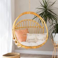 Collectivesol Goldie Rattan Hanging Swing Chair Reviews Temple Webster In 2020 Swinging Chair Hanging Swing Chair Bamboo Chair