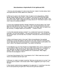 It's what makes a dinner party a party. Pdf Study Questions On Virginia Woolf S To The Lighthouse 1927 Pdf Ronald Walker Academia Edu