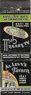 200 Al Levy S Tavern Hollywood Ca Matchbook Tavern Cover