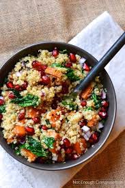 Warm Quinoa Sweet Potato Kale Salad Vegan Not Enough Cinnamon Recipe Salad With Sweet Potato Recipes Healthy Eating