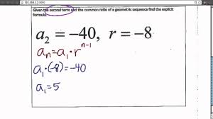 How do you calculate arithmetic sequence? Geometric Sequences Explicit Recursive Formulas Youtube