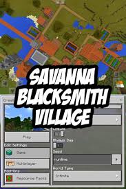 Savanna Blacksmith Seed For Minecraft Pe Seed Runtime Minecraft Seeds Pocket Edition Minecraft Survival Minecraft Pe