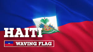 It is a bicolour flag featuring two horizontal bands coloured blue and red, emblazoned by a white rectangular panel bearing the coat of arms of haiti. Razvevayushijsya Flag Gaiti Waving Flag Of Haiti Youtube