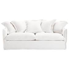 Maisons du monde es una de las cadenas de tiendas de muebles y decoración más en los catálogos de maisons du monde encontrarás desde sofás, sillas, espejos y objetos decorativos para decorar tu casa a tu gusto. Ausziehbares 3 4 Sitzer Sofa Aus Grobem Leinen Weiss Barcelone Barcelone Maisons Du Monde