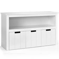 Can be displayed horizontally or vertically. Costway Kid Toy Storage Cabinet 3 Drawer Chest W Wheels Large Storage Cube Shelf Target