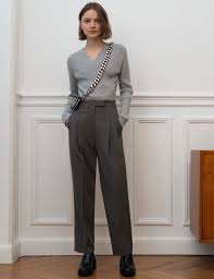 Jaime Grey Trousers In 2020 Womens Grey Trousers Fashionable Business Attire Womens Dress Pants
