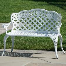 Buy Belleze Outdoor Garden Bench Antique Cast Aluminum Backyard Furniture Patio Porch White Metal Garden Benches Outdoor Garden Bench Backyard Patio Furniture