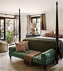Raj Style Sage Green Velvet Tufted Bench For The End Of The Bed Home Traditional Bedroom British Colonial Decor
