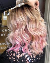 Untitled In 2020 Blonde Hair With Pink Highlights Pink Blonde Hair Pink Hair Highlights