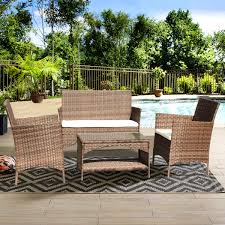 Dining table patio furniture clearance. Buy Clearance Bistro Patio Set Rattan Wicker Outdoor Patio Furniture Dining Sets 2pcs Arm Chairs 1pc Love Seat Coffee Table Outdoor Conversation Sets For Backyard Poolside Garden Beige Cushion W7743 Online In Kuwait