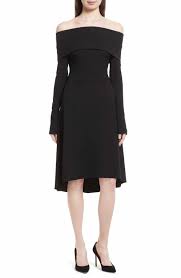 Theory Kensington Off The Shoulder Foldover Dress With Images Dresses Cocktail Dress Party