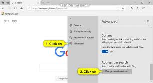 Change the default search engine. Change Default Search Engine In Microsoft Edge In Windows 10 Tutorials