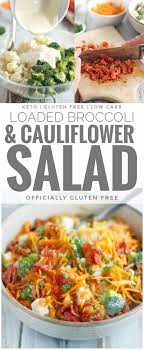 Loaded Broccoli Cauliflower Salad Keto Loaded Cheesy Bacon Salad Broccoli Cauliflower Salad Broccoli Cauliflower Cauliflower Salad