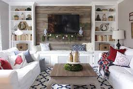 How To Convert Bookcases Into Built Ins Living Room Entertainment Living Room Entertainment Center Christmas Living Rooms
