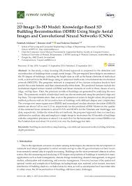 Pdf 2d Image To 3d Model Knowledge Based 3d Building Reconstruction 3dbr Using Single Aerial Images And Convolutional Neural Networks Cnns