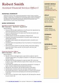 We're looking for someone to help us analyze our financial data and help us make smart and. Financial Services Officer Resume Samples Qwikresume