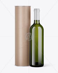 Green Glass Wine Bottle And Tube Mockup In Bottle Mockups On Yellow Images Object Mockups
