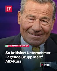 Wolfgang Grupp hat bei Maischberger den Abgrenzungskurs der CDU gegenüber  der AfD kritisiert. Besonders das Gesprächsverbot durch Friedrich Merz  stößt bei dem Trigema-Chef auf Unverständnis. In einer Demokratie, so  Grupp, müsse „mit