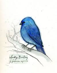 Blue Bird With Spiky Hair Indigobunting Jpg Image Vector Artwork Blue Bird Medium Art