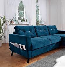 Canapé convertible angle à droite bleu et blanc willis. Canape D Angle Convertible Coffre Edition Limitee Velours Scandi Bobochic Canape Angle Canape Angle Convertible Canape Convertible Bleu