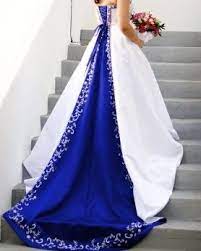 White pearlized beads and lace on bodice and fully lined in rayon. Alfred Angelo Used Wedding And Prom Dresses Alfred Angelo Wedding Dress Royal Blue Wedding Theme Blue Wedding Dress Royal