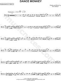 Dixie chords lyrics and bass clef sheet music. Tones And I Dance Monkey Bass Clef Instrument Sheet Music Cello Trombone Bassoon Baritone Horn Or Double Bass In G Minor Download Print Sku Mn0205223