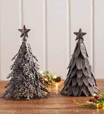 Use These Galvanized Metal Holiday Trees To Add Simple Charm To Mantel Tabletop And More Laye Farmhouse Christmas Decor Tree Wall Decor Christmas Decorations
