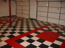 Floor Design Fetching Garage Decoration Design With Black And White Red Checkered Race Deck Garage Floor Tile Garage Floor Tiles Garage Tile Tile Floor