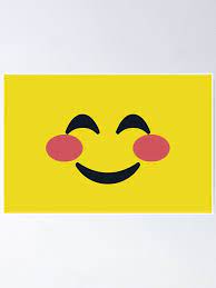 Glücklicher Smiley, Erröten, Gesicht mit roten Wangen, rosige Wangen Emoji,  Emoticon