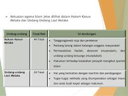 Banyak elemen dari hukum islam, termasuk ilmu. Bab 1 Kesultanan Melayu Melaka
