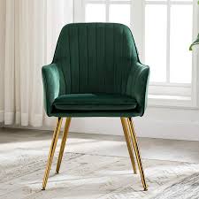 Set the standard for elegance in your dining room with this porsha dining chair. Buy Artechworks Accent Living Dining Room Velvet Arm Chair Club Leisure Guest Lounge Bedroom Upholstered Chair With Gold Metal Legs Green Online In Turkey B088tr1hs8