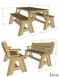 If you're just beginning woodworking, outdoor furniture is a great place to start!there's no big sheets of plywood or tricky cuts to be made. Convertible Picnic Table And Bench Her Tool Belt