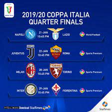 Follow coppa italia 2020/2021 for live scores, final results, fixtures and standings! Startimes 2019 2020 Coppa Italia Quarter Finals Fixtures Facebook