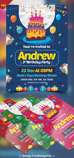 Birthday invitation letter for kids; Birthday Invitation Card Design Psd Template Free Download