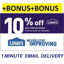 One 1x Lowes 10 Off Coupon Instore Online Fastest Deliverybonus Info 5 Lowes Printable Coupon Lowes Coupon Coupons