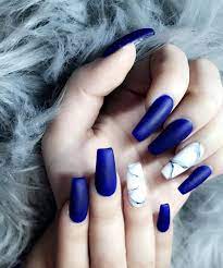 Matte Royal Blue Marble Nails Fiftyshadesoflarisa Nails Blue Acrylic Nails Blue Nails Dark Blue Nails